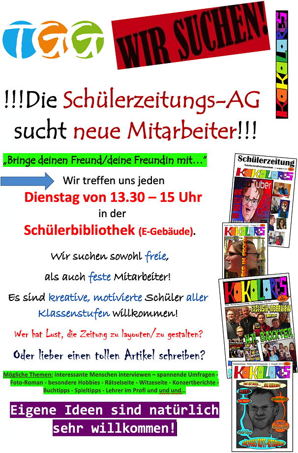 Werbung für die Schülerzeitungs-AG