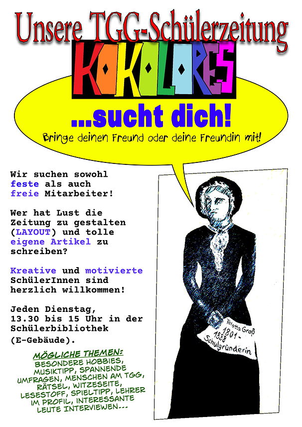 Werbung für die Schülerzeitungs-AG (2021/22)