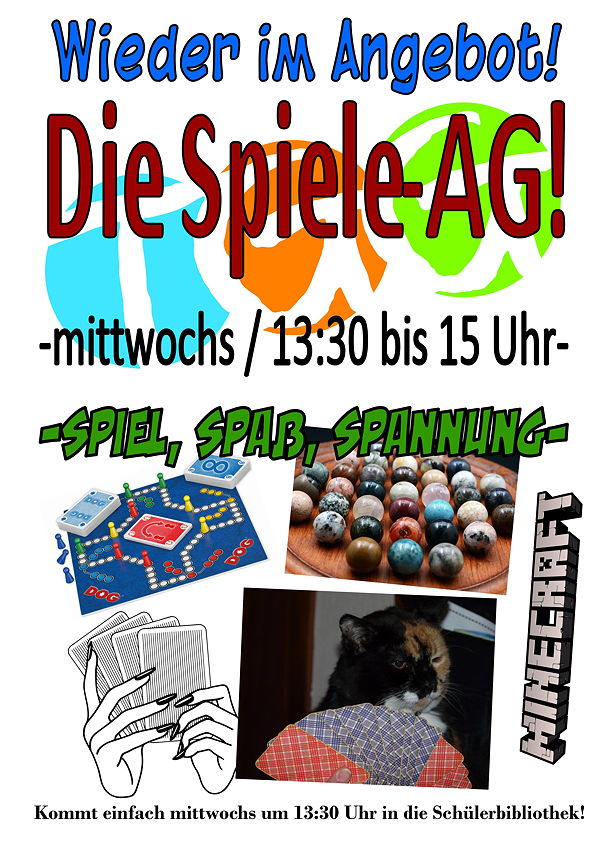 Werbung für die Spiele-AG (2021/22)