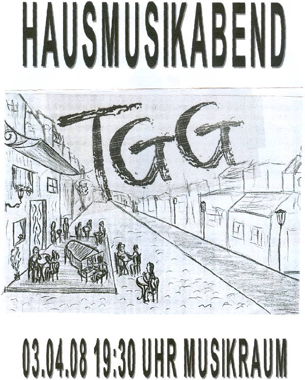 Plakat zum Hausmusikabend am 3. April 2008