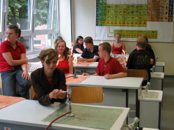 Beim Glasblasen