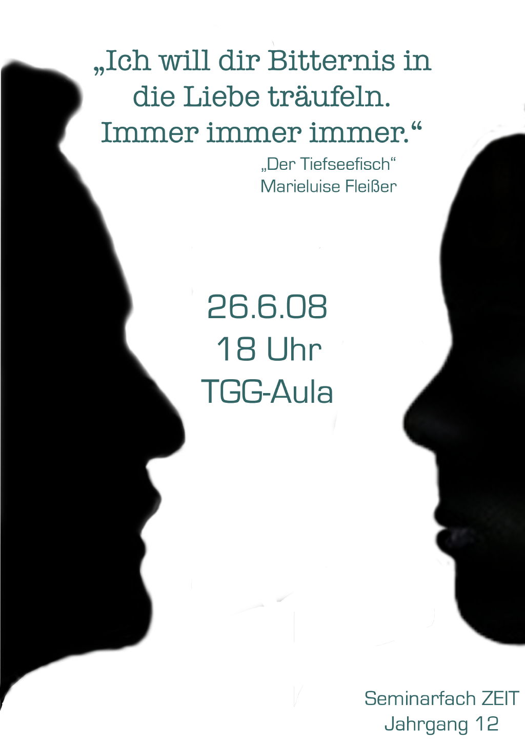 Plakat zum Präsentationsabend des Seminarfachs ZEIT