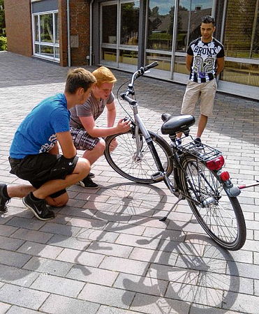 Foto von einer Fahrradreparatur