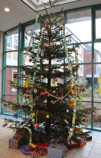Foto vom Schmücken des Weihnachtsbaums 2014