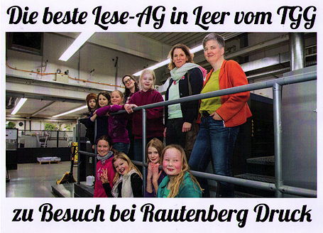 Foto vom Besuch der Lese-AG bei der Druckerei Rautenberg