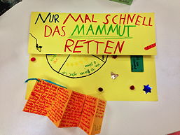 Foto eines Lapbooks zum Buch 'Nur mal schnell das Mammut retten'