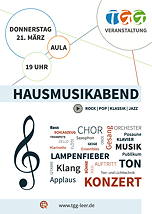 Plakat zum Hausmusikabend 2019 am TGG