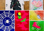 Collage von Ergebnissen der Kunst-AG (2018/19)