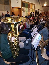 Foto von einem Workshop der Concert Band und der Bigband des TGG in Papenburg (2020)