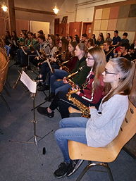 Foto von einem Workshop der Concert Band und der Bigband des TGG in Papenburg (2020)