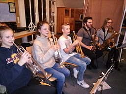 Foto von einem Workshop der Concert Band und der Bigband des TGG in Papenburg (2020)