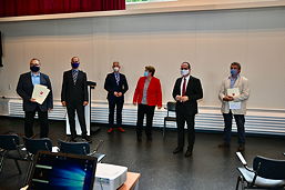 Foto nach der Übergabe von Förderbescheiden u. a. an das TGG am 09.09.2020
