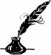 Zeichnung einer Schreibfeder (https://pixabay.com/de/illustrations/tinte-ink-pot-stift-feder-316909/)