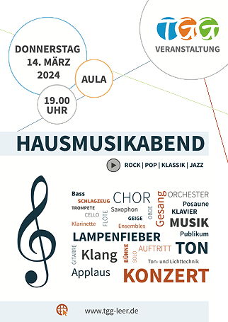 Plakat zum Hausmusikabend 2024 des TGG