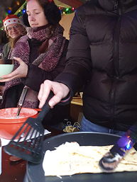 Foto vom Wagen des TGG auf dem Wiehnachtsmarkt achter d’Waag (Dezember 2023)