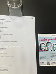 Das Foto zeigt einen Fragebogen bei der Veranstaltung 'Berufswelten' 2025.