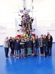 Vor dem Fährschiff 'Nils Dacke'