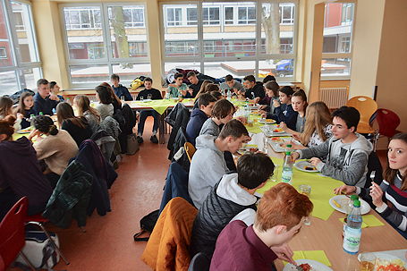 Foto vom ersten Besuch unserer Partnerschule aus Rouen (Januar 2019)