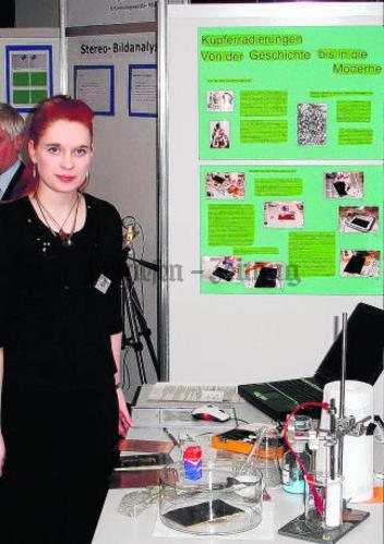 Sarah Körte an ihrem Informationsstand in Clausthal-Zellerfeld