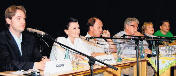 Auf dem Podium in der TGG-Aula